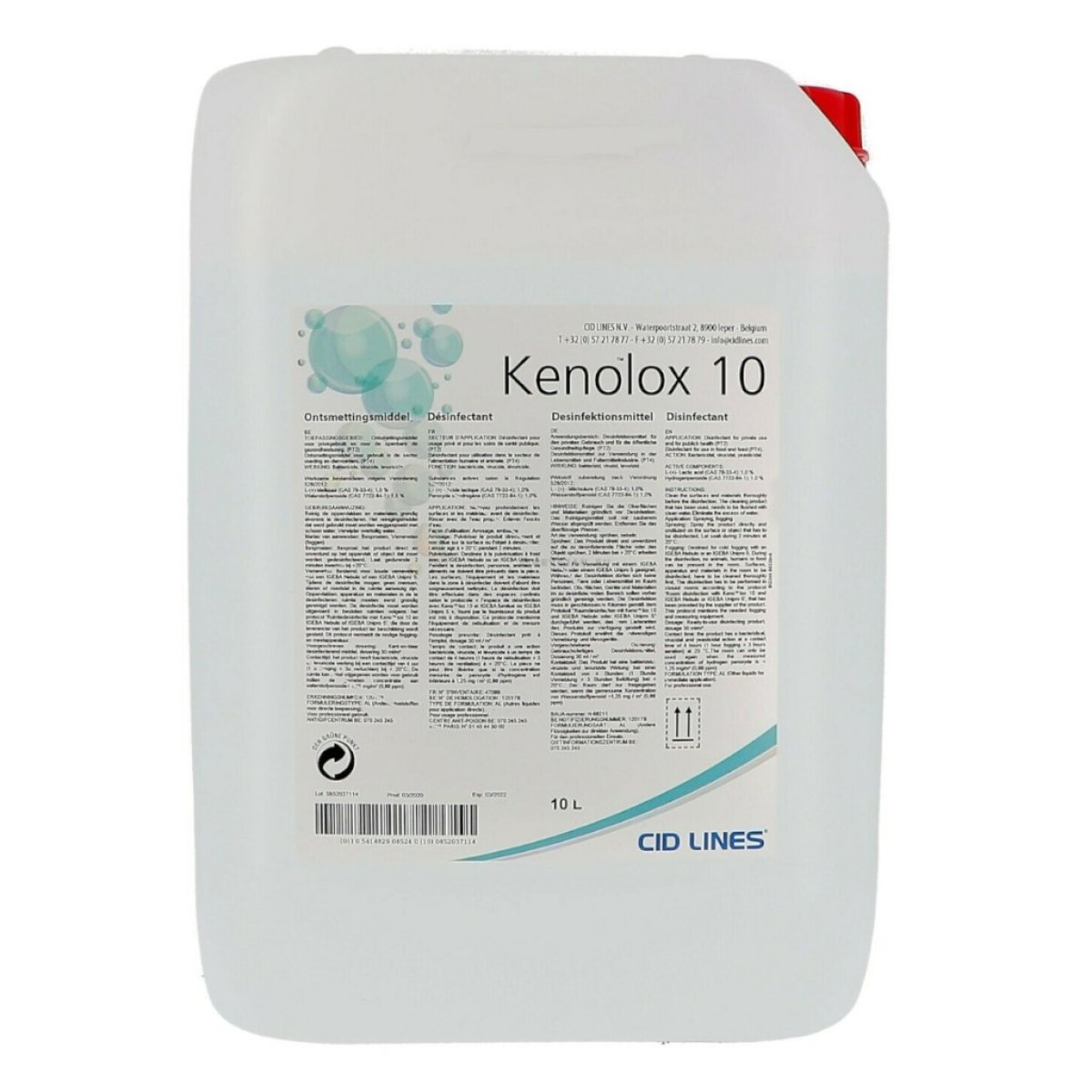 Bidon de désinfectant prêt à l'emploi Kenolox CID LINES distribué par MARIDAV Côte d'Ivoire